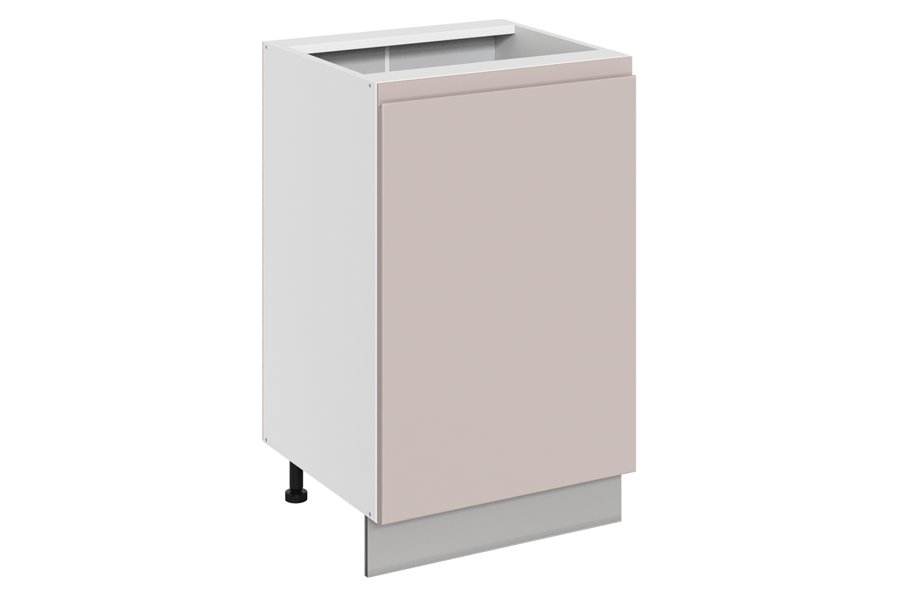 Фьюжн Шкаф рабочий L500 B500 (1 дв. гл.) (правый) (эмаль) (белый/кофейный)