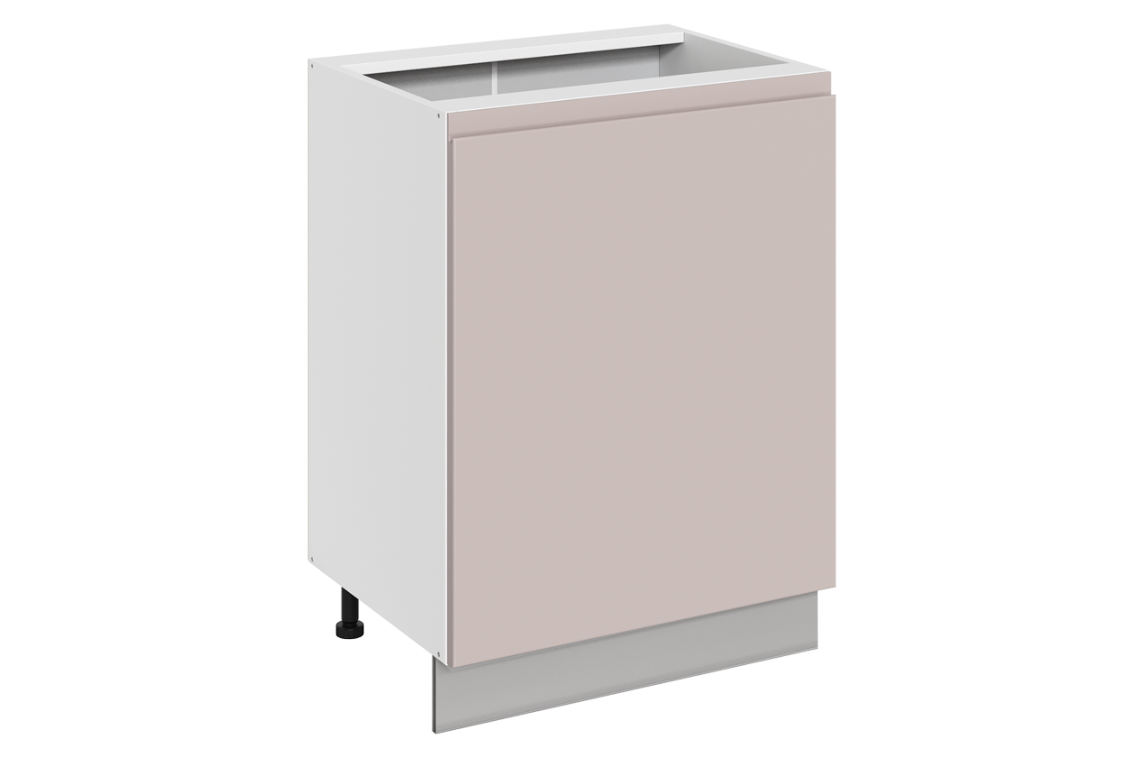 Фьюжн Шкаф рабочий L600 B500 (1 дв. гл.) (правый) (эмаль) (белый/кофейный)