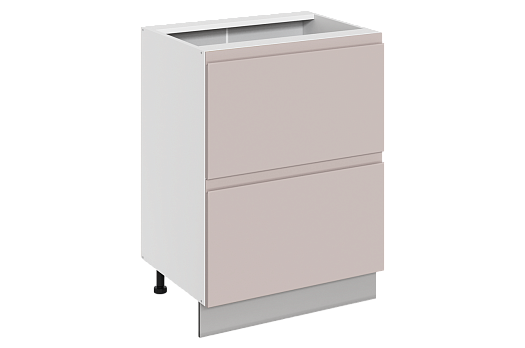 Фьюжн Шкаф рабочий L600 B500 Слим (2 ящ.) (эмаль) (белый/кофейный)